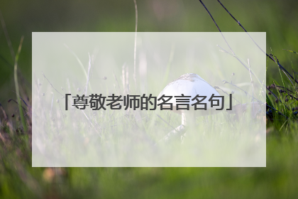 尊敬老师的名言名句