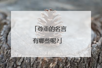尊重的名言有哪些呢?
