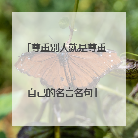 尊重别人就是尊重自己的名言名句