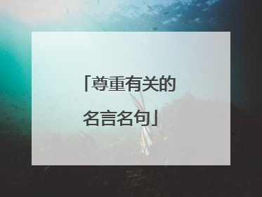 尊重有关的名言名句