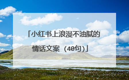 小红书上浪漫不油腻的情话文案 (40句)