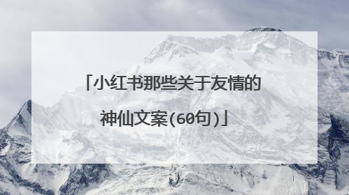 小红书那些关于友情的神仙文案(60句)