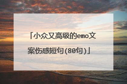 小众又高级的emo文案伤感短句(80句)