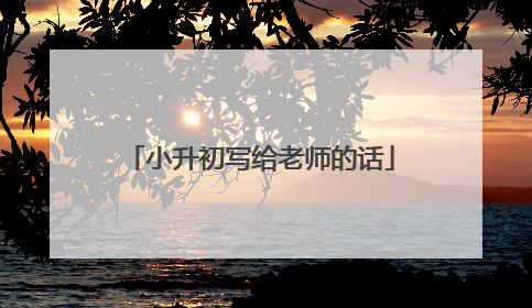 小升初写给老师的话