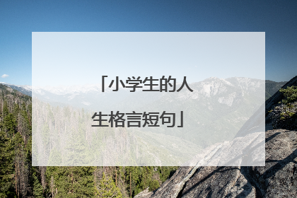 小学生的人生格言短句