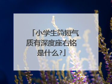 小学生简短气质有深度座右铭是什么?