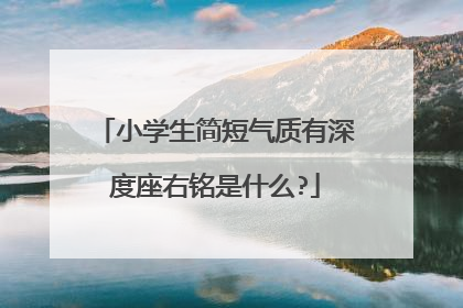 小学生简短气质有深度座右铭是什么?