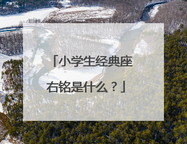 小学生经典座右铭是什么?