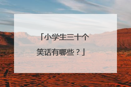小学生三十个笑话有哪些?