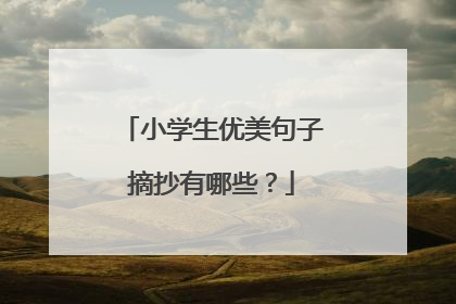 小学生优美句子摘抄有哪些?