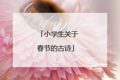 小学生关于春节的古诗