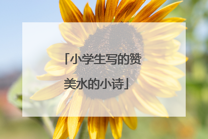 小学生写的赞美水的小诗