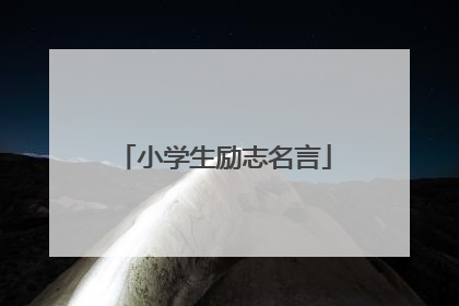 小学生励志名言