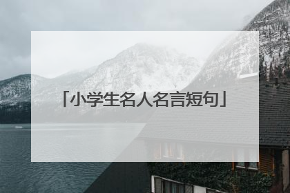 小学生名人名言短句