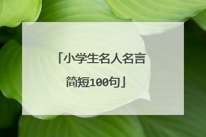 小学生名人名言简短100句