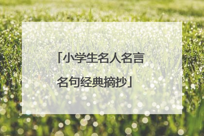 小学生名人名言名句经典摘抄