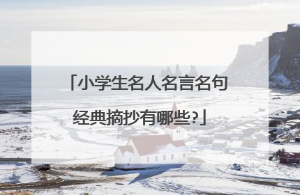 小学生名人名言名句经典摘抄有哪些?