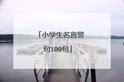 小学生名言警句100句