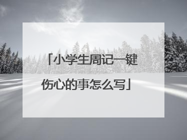 小学生周记一键伤心的事怎么写
