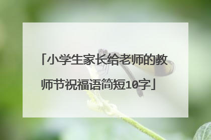 小学生家长给老师的教师节祝福语简短10字