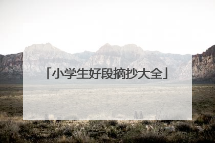 小学生好段摘抄大全