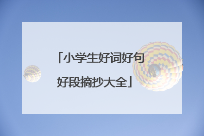 小学生好词好句好段摘抄大全