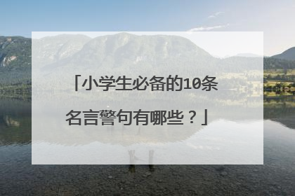 小学生必备的10条名言警句有哪些?