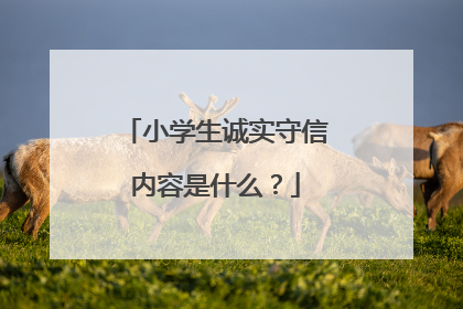 小学生诚实守信内容是什么?