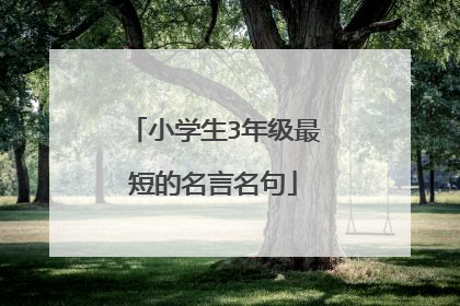 小学生3年级最短的名言名句
