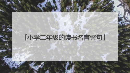 小学二年级的读书名言警句