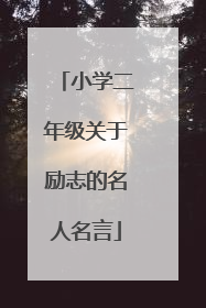小学二年级关于励志的名人名言