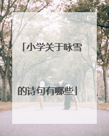 小学关于咏雪的诗句有哪些