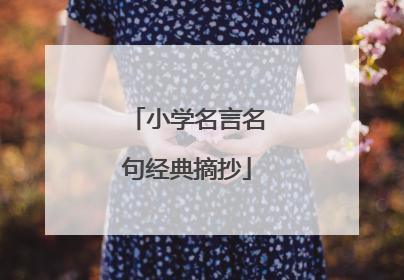 小学名言名句经典摘抄