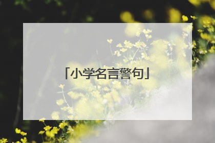 小学名言警句