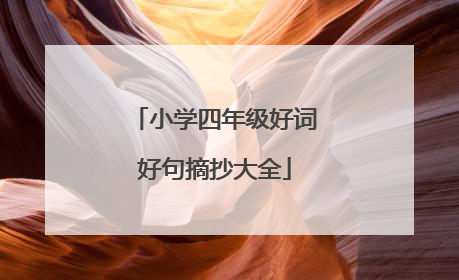 小学四年级好词好句摘抄大全