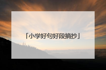 小学好句好段摘抄
