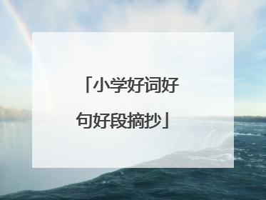 小学好词好句好段摘抄