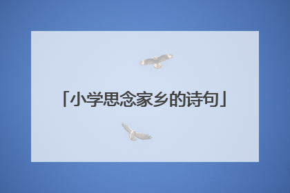 小学思念家乡的诗句