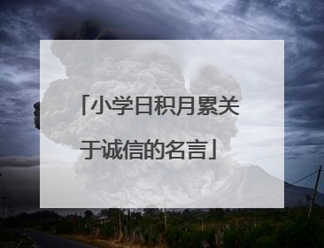 小学日积月累关于诚信的名言