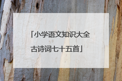 小学语文知识大全古诗词七十五首