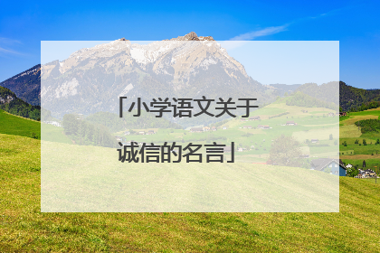 小学语文关于诚信的名言