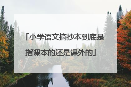 小学语文摘抄本到底是指课本的还是课外的