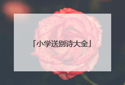 小学送别诗大全