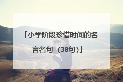 小学阶段珍惜时间的名言名句 (30句)