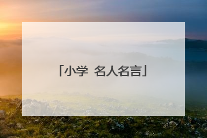 小学 名人名言