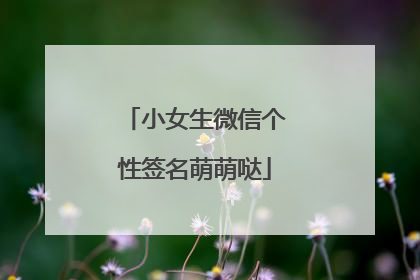 小女生微信个性签名萌萌哒