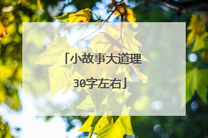 小故事大道理 30字左右