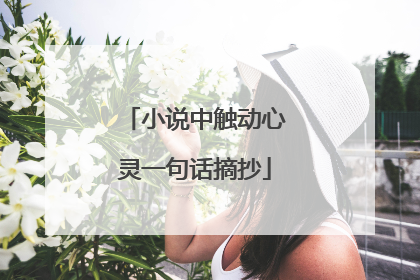 小说中触动心灵一句话摘抄