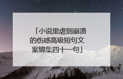 小说里虐到崩溃的伤感高级短句文案锦集四十一句