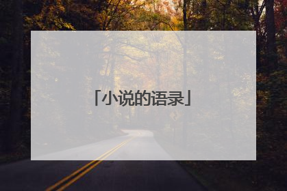小说的语录